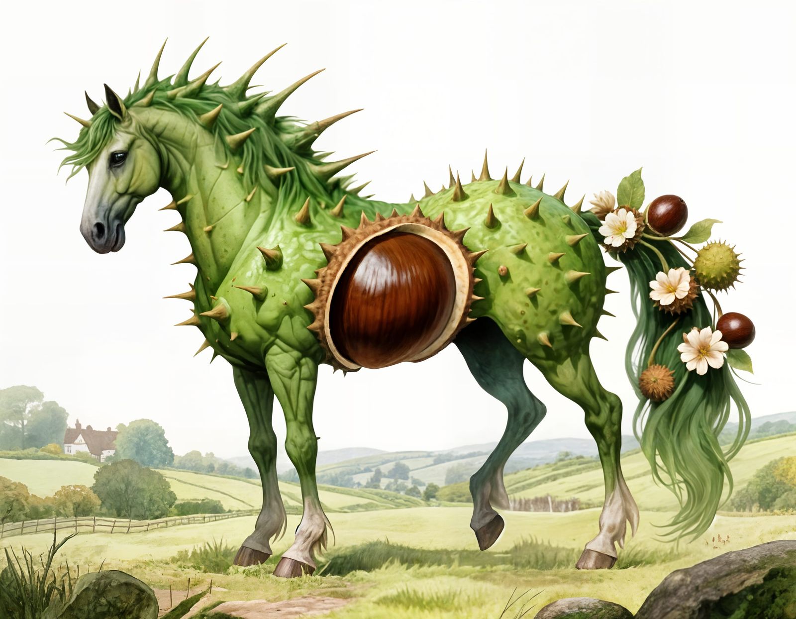 Fantasy Horse with Horse Chestnut Conker Skin