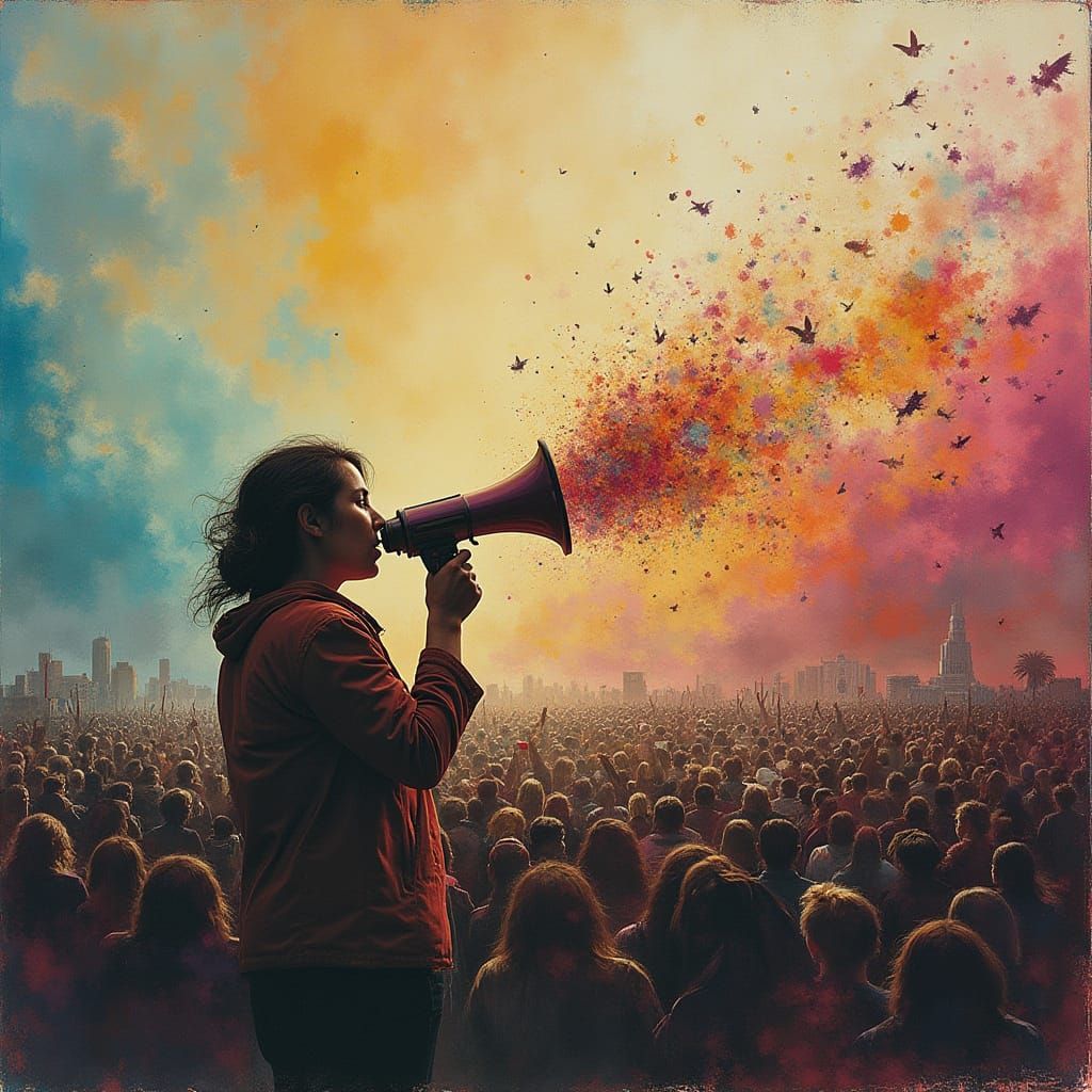 Woman at the Forefront of a Transforming Cityscape