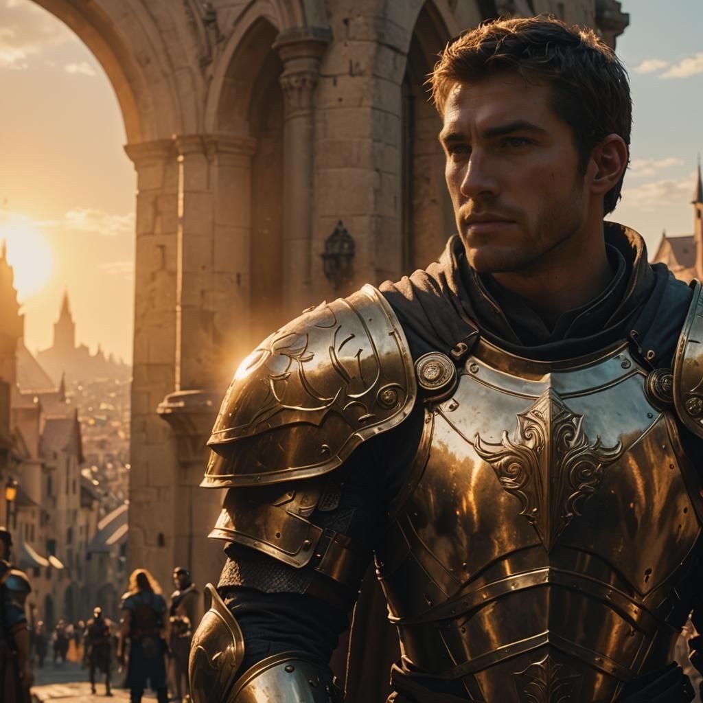 Paladin of Light Guards City: Cinematic Film Still