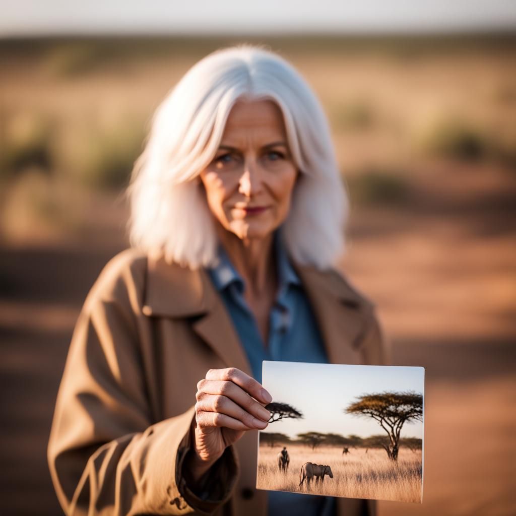 Woman with Savannah Postcard: Professional Photography