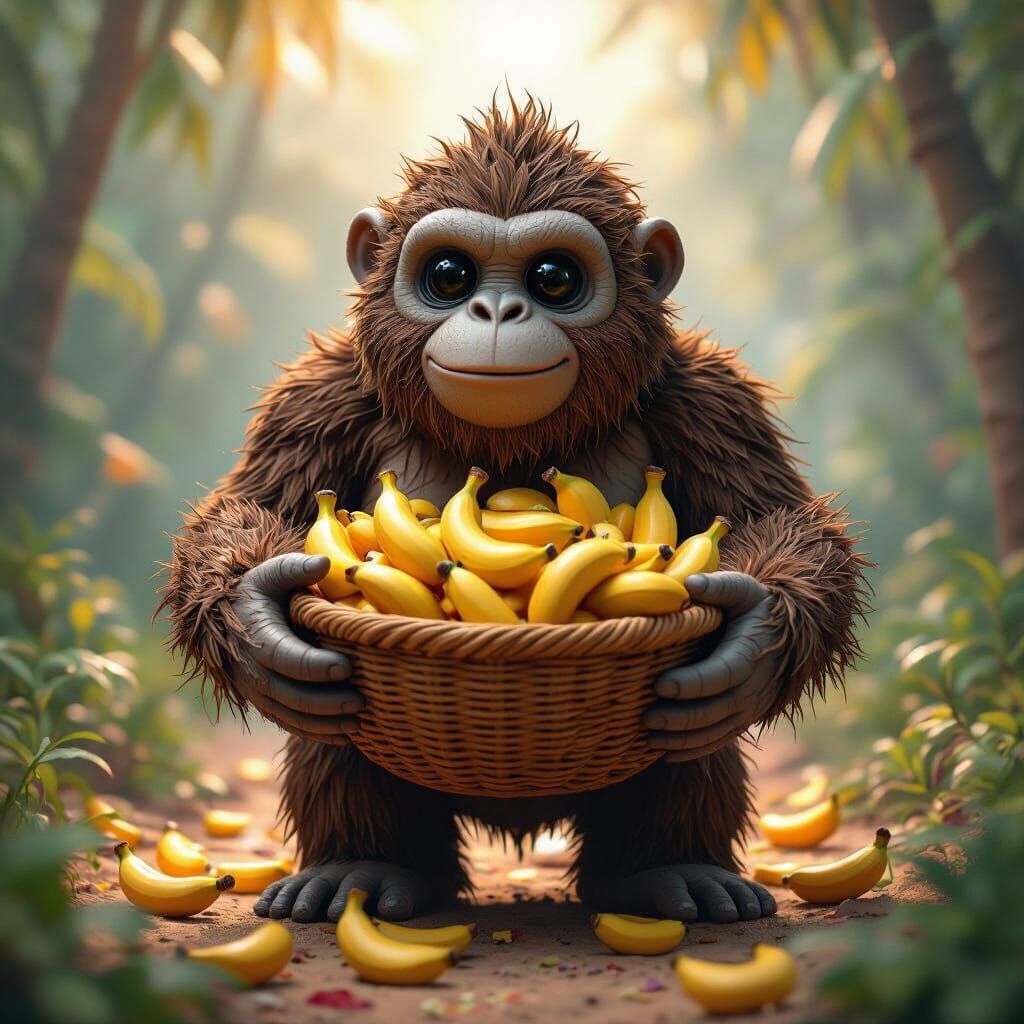 Coconut Golem Ape Offers Golden Bananas