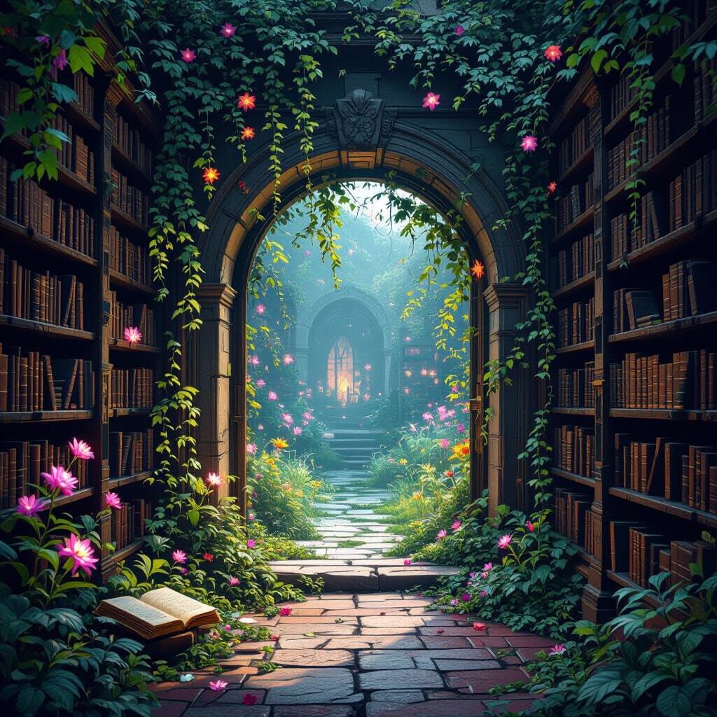 Secret Garden Doorway: Fantasy Concept Art