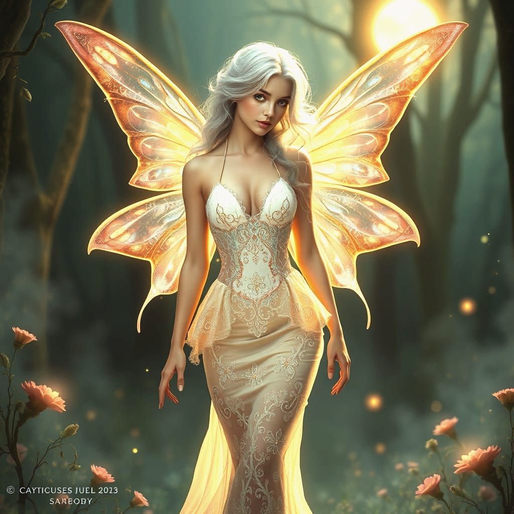 Ethereal Fairy in Dreamlike Scene
