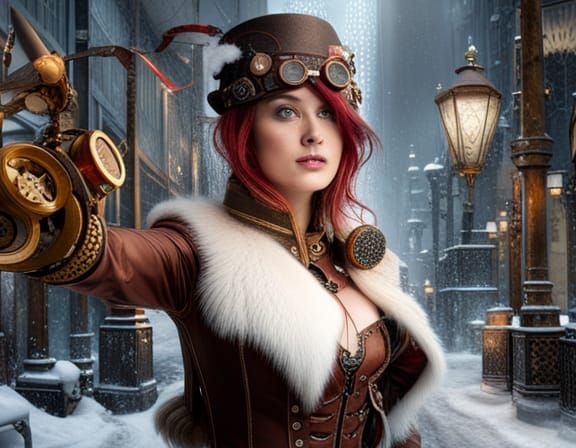 Steampunk Winter Wonderland Scene