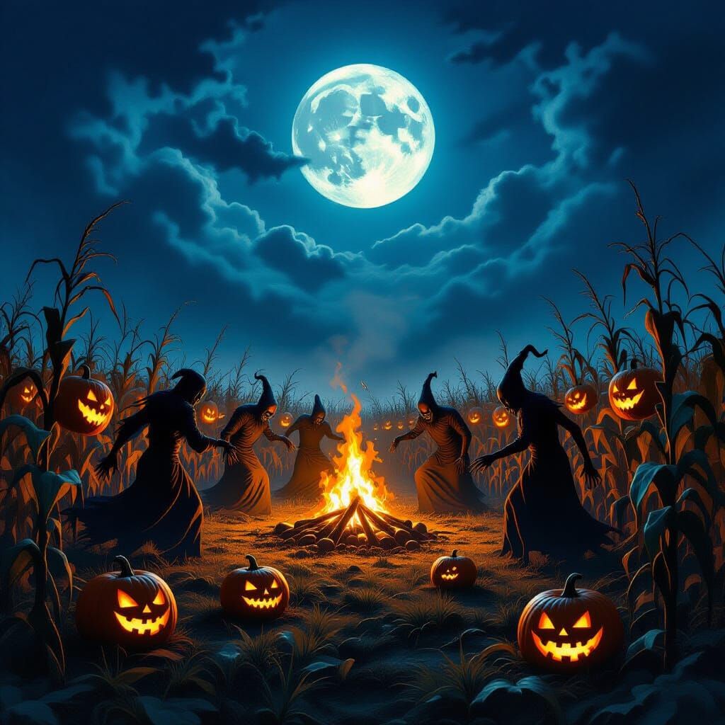 Sinister Harvest Festival at Night
