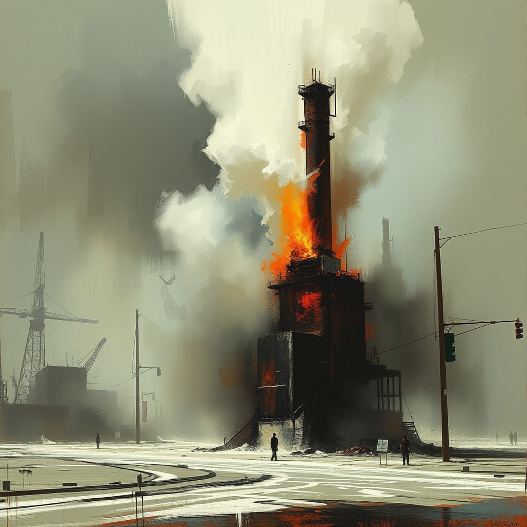 Abstract City Portrait in Urban Impressionist Style