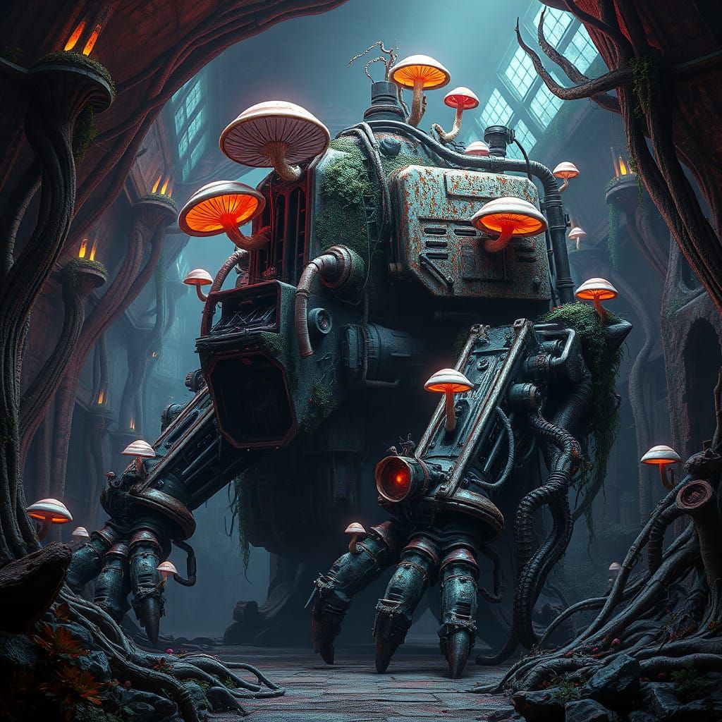 Gothic Industrial Behemoth in Overgrown Decay