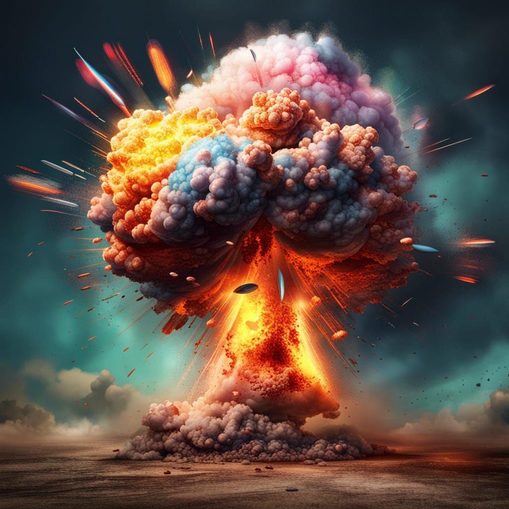Hyperrealistic Atomic Bomb Explosion Concept Art