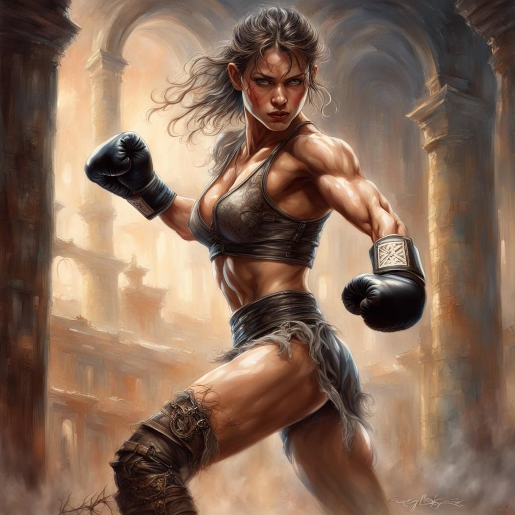 French boxing fighter turns around her prey