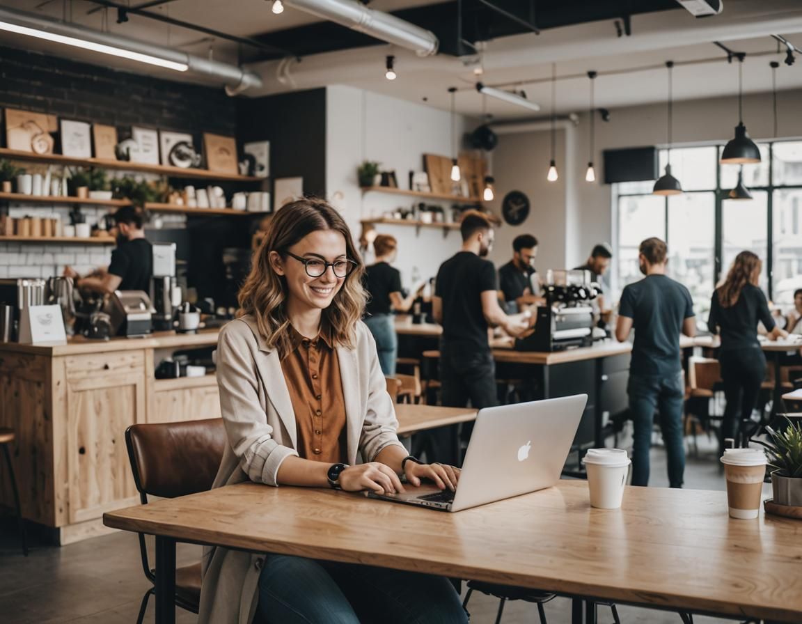 Modern Coworking Space: Freelancers and Coffee