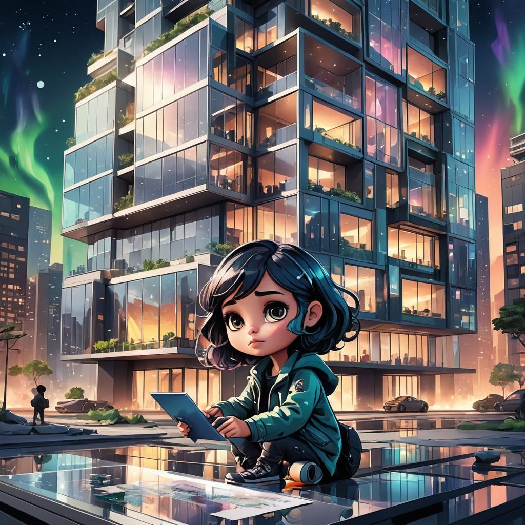 Chibi Architect Designs Aurora-Reflecting Building as Colorf...