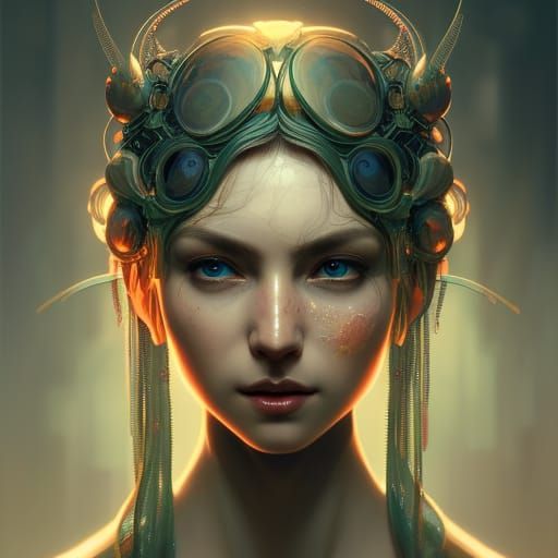 Beautiful  woman worrier