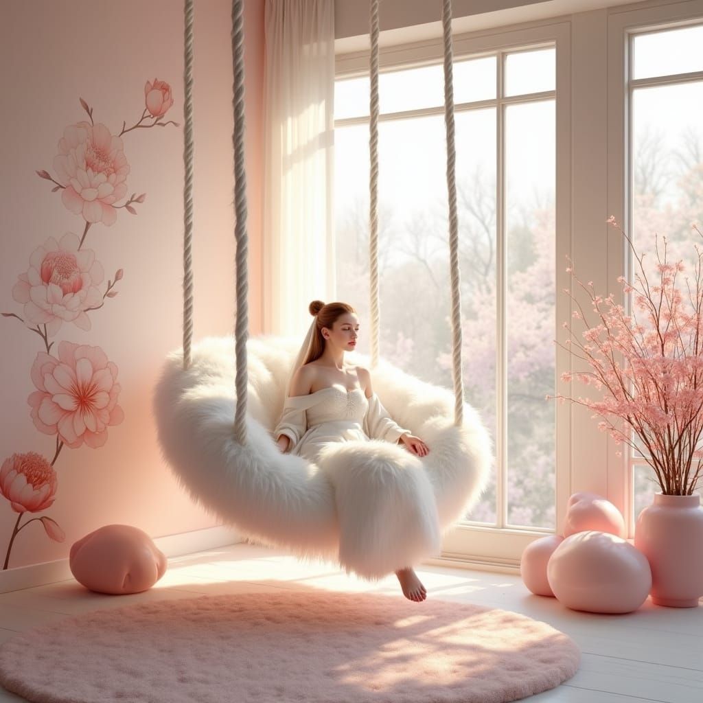 Goddess of Ice and Fire in Dreamy, Ethereal Realism