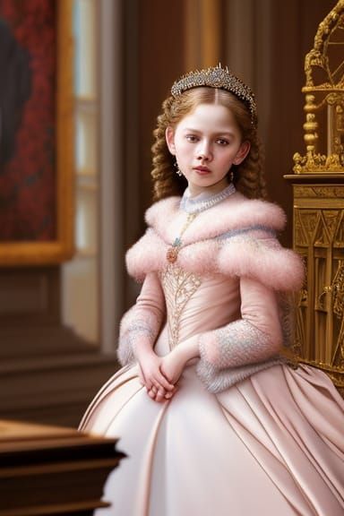 Detailed Portrait of a Princess in Oil Paint Style
