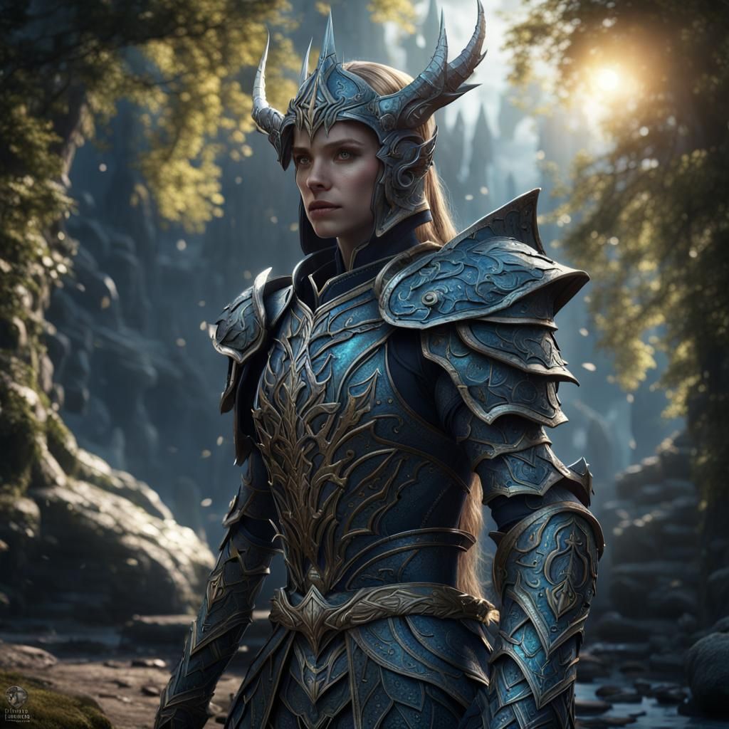 Magical Elven Armor in Dark Fantasy Style