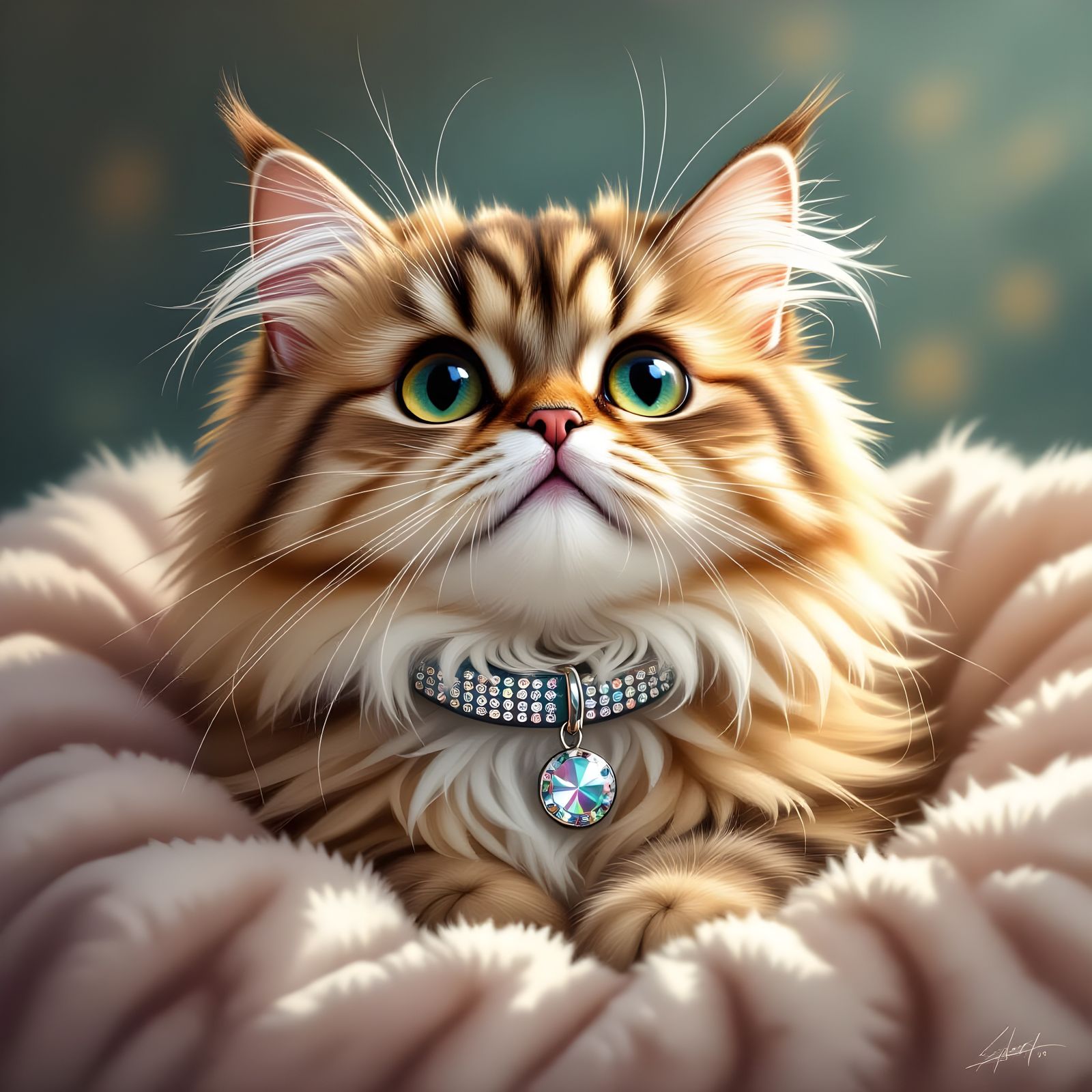 Hyperrealistic Persian Cat with Big Eyes