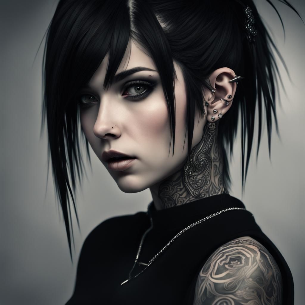 Anime Metalhead Girl Portrait in HDR