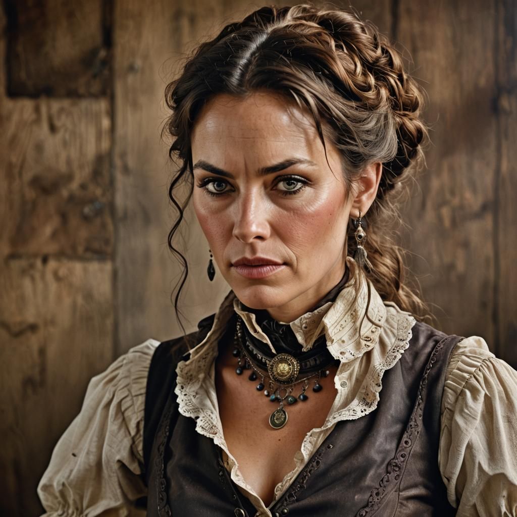 Saloon Girl Portrait in Professional Photography Style