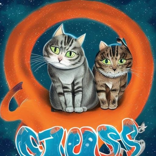 Cats in a Scary Cosmos: AI Generated Image