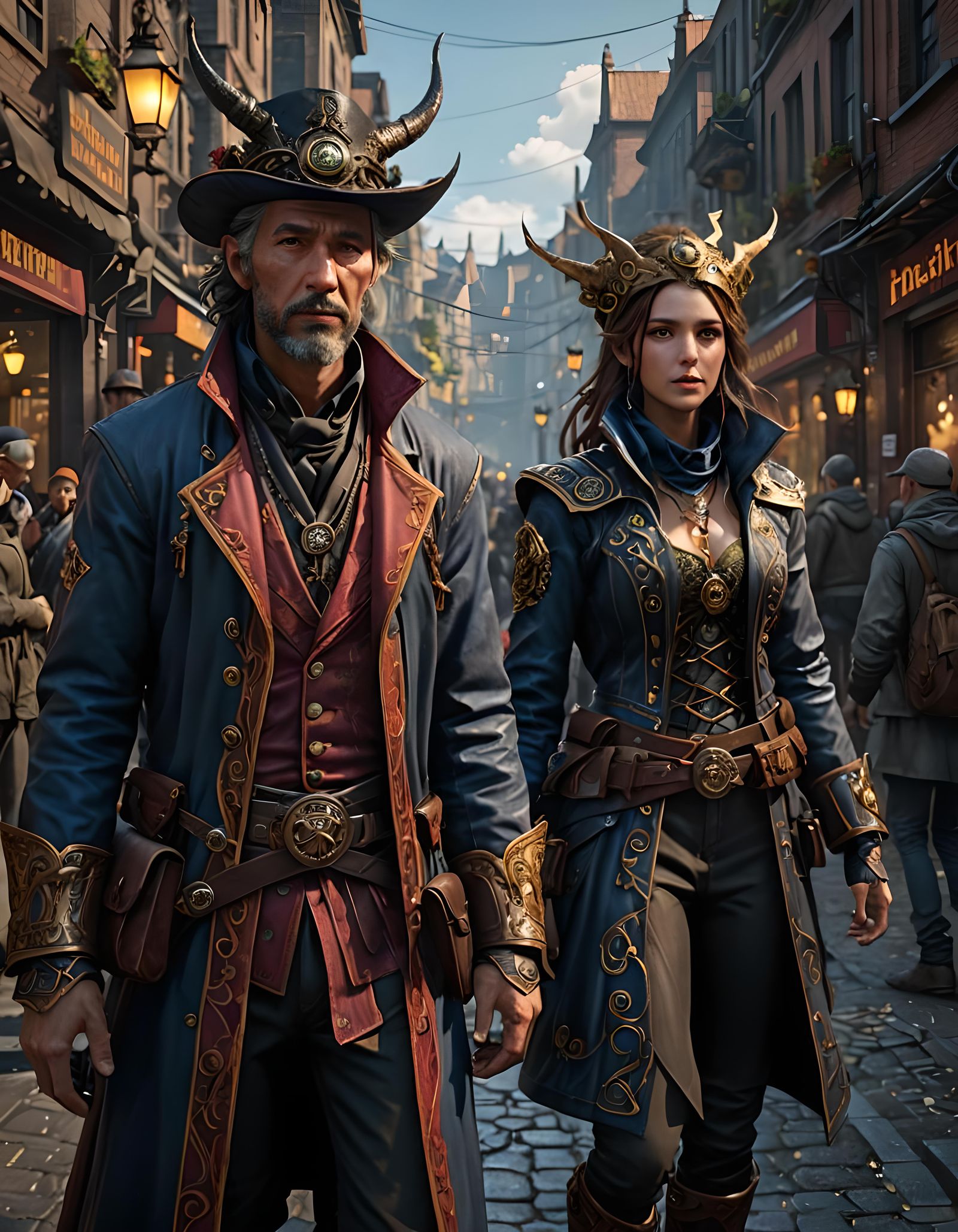 Hyperdetailed Fantasy Street Scene: Unreal Engine Art