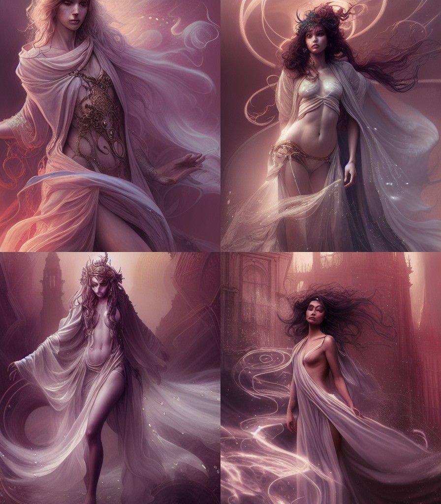 Elegant Sorceress Character Design Digital Painting