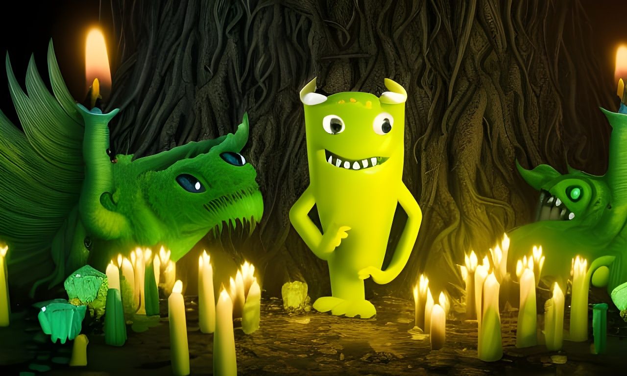 Monsters Emerge from a Dream in Brilliant Light