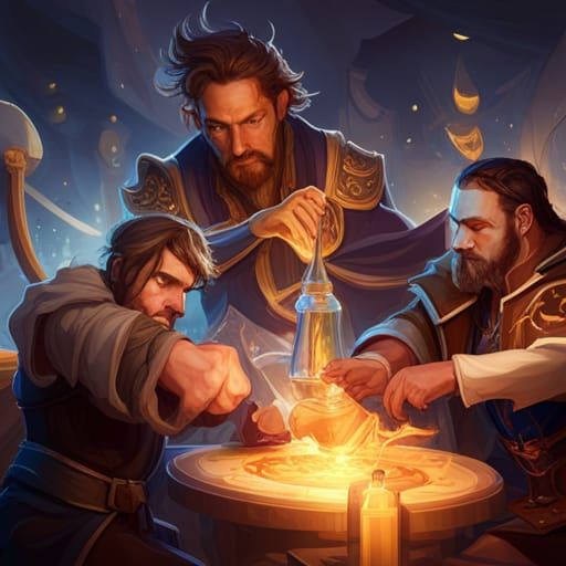 Wizard and Warlock Arm Wrestling in Jello