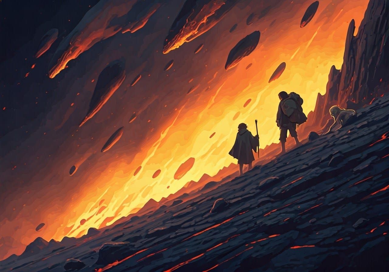 Mordor's Trio: A Vaporwave Interpretation of Mount Doom