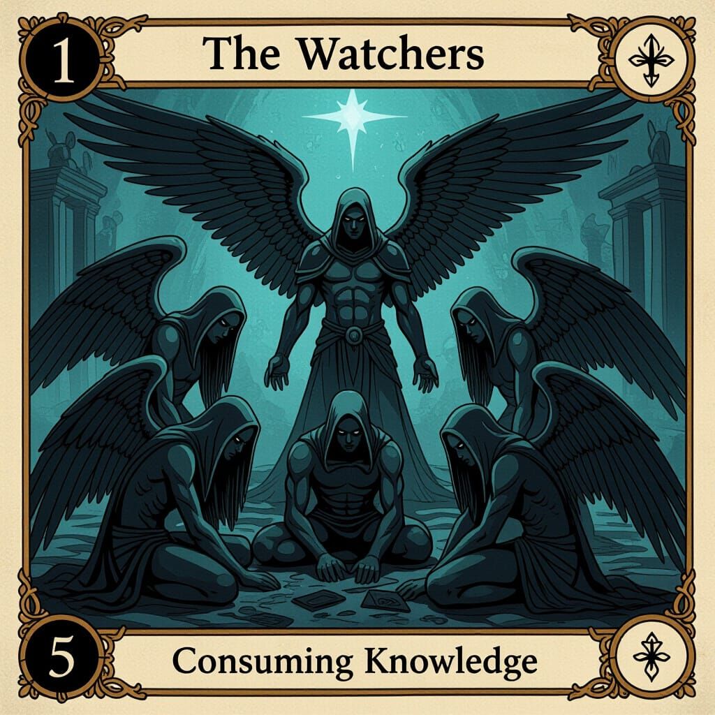 Fallen Dark Angels: Illuminati Card Illustration