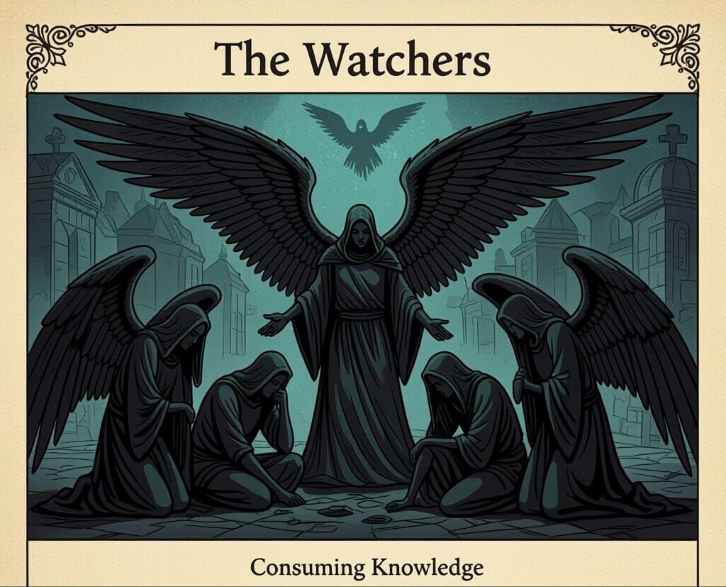 Fallen Dark Angels: An Illuminati Card Illustration