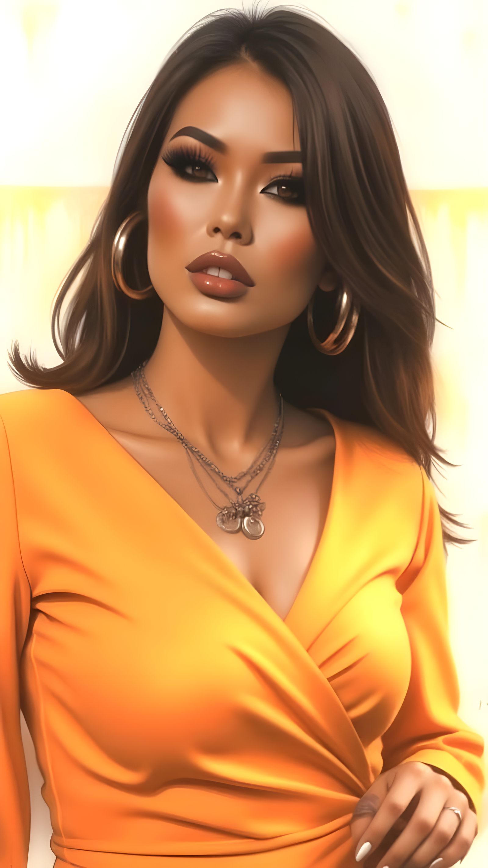 A Geisha's Enigmatic Smile in a Modern Office Setting