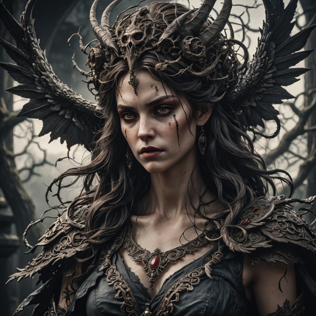 Hyperrealistic Lilith Portrait in High Definition