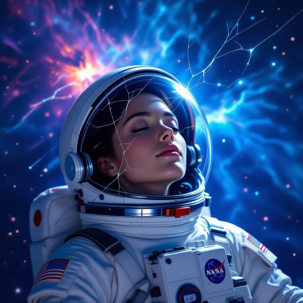 Astronaut's Peaceful Demise in Cosmic Nebula