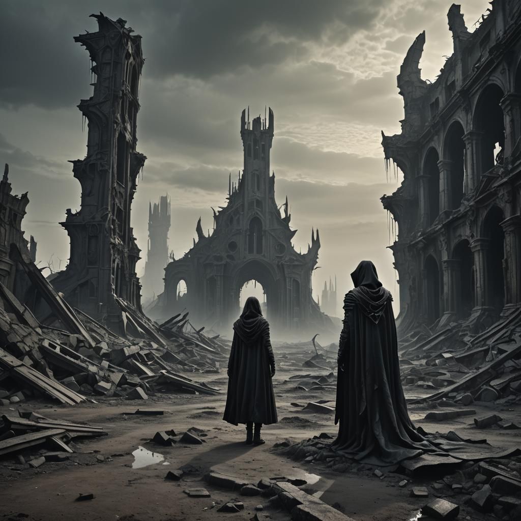 Dark Fantasy Wasteland: Gothic Horror Landscape