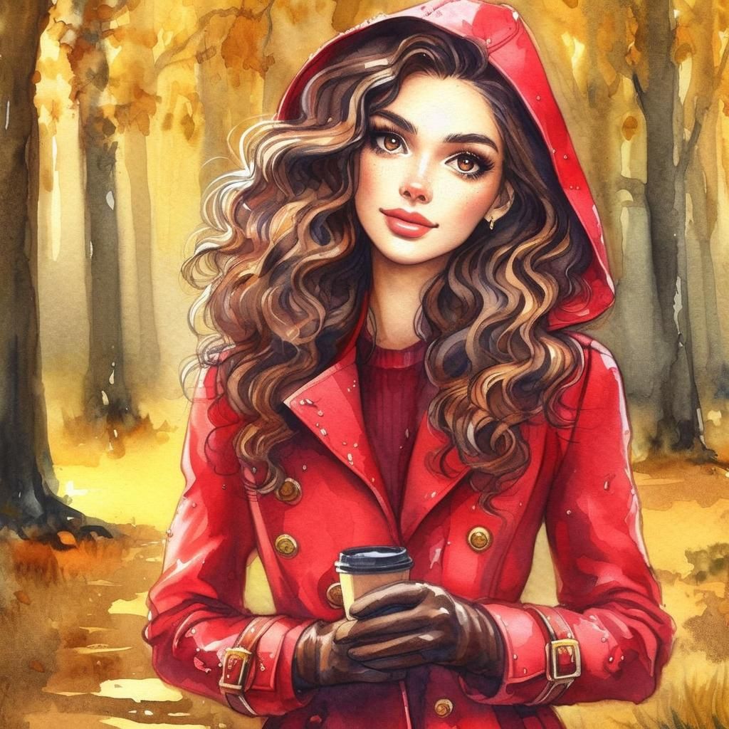 Vintage Portrait of a Lady in Autumn Woods