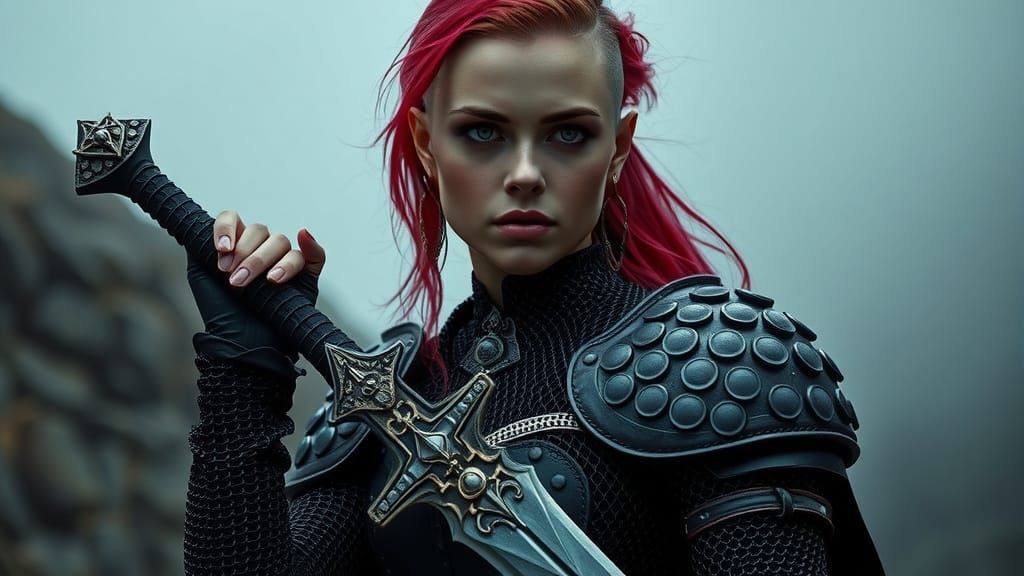 Gothic Warrior Goddess in Epic Digital Painting