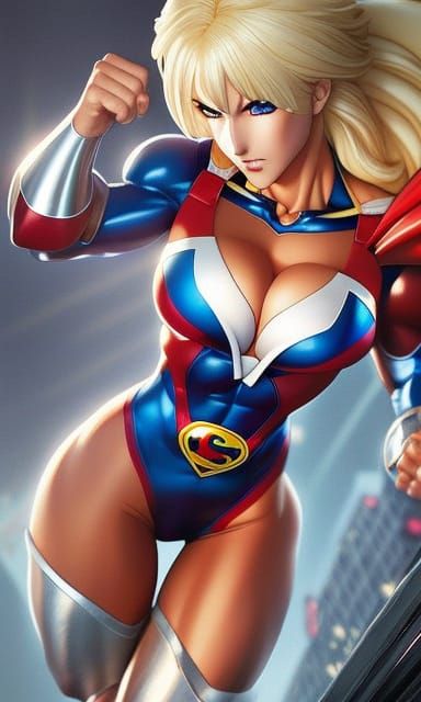 Anime Style Powergirl Portrait Art