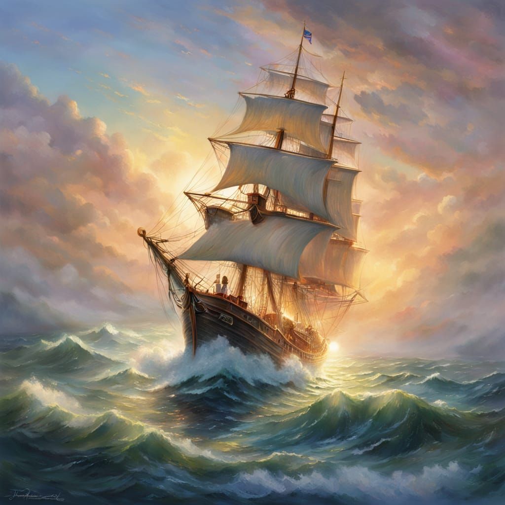 Sailor's Dream: A Thomas Kinkade-Inspired Fantasy