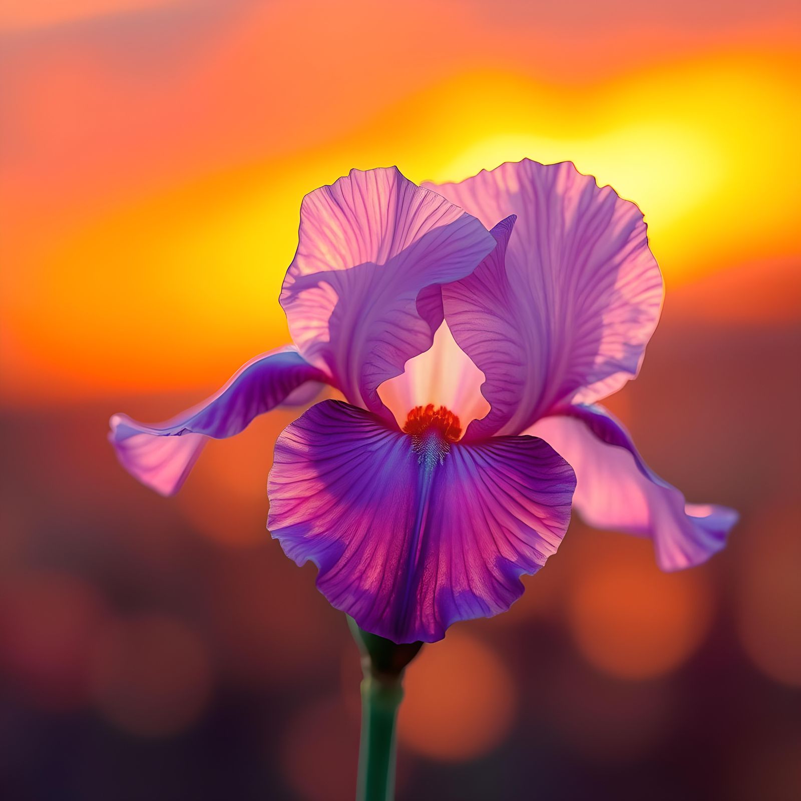 Glowing Reticulata Iris in Hyperrealistic Splash Art