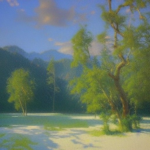 Impressionistic Morning Scene in Oil by Gurney