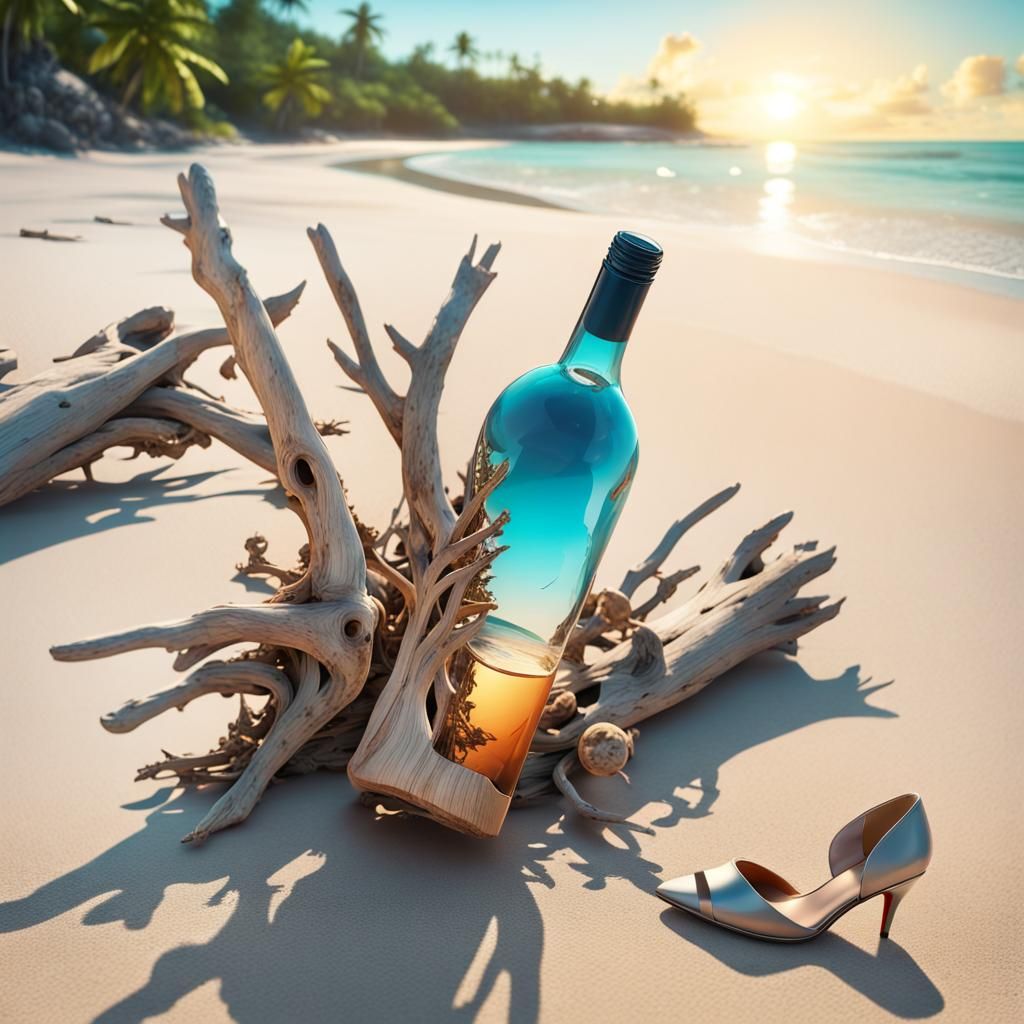 Tropical Island Treasure Discovery at Sunrise