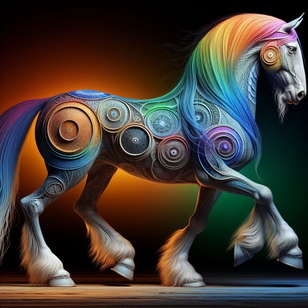 Detailed Concept Art of Sleipnir in Hyperrealism