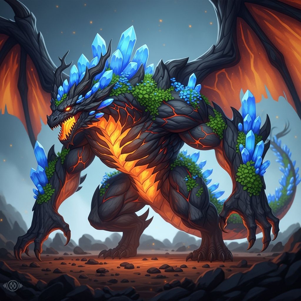 Colossal Earth Dragon of Crystal and Magma