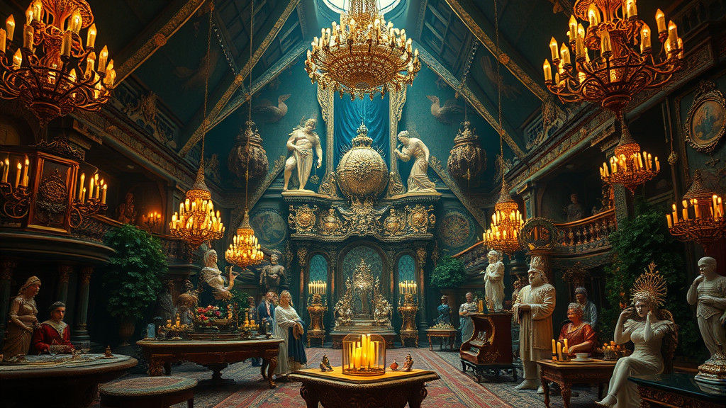 Opulent Scene in Hieronymus Bosch Style