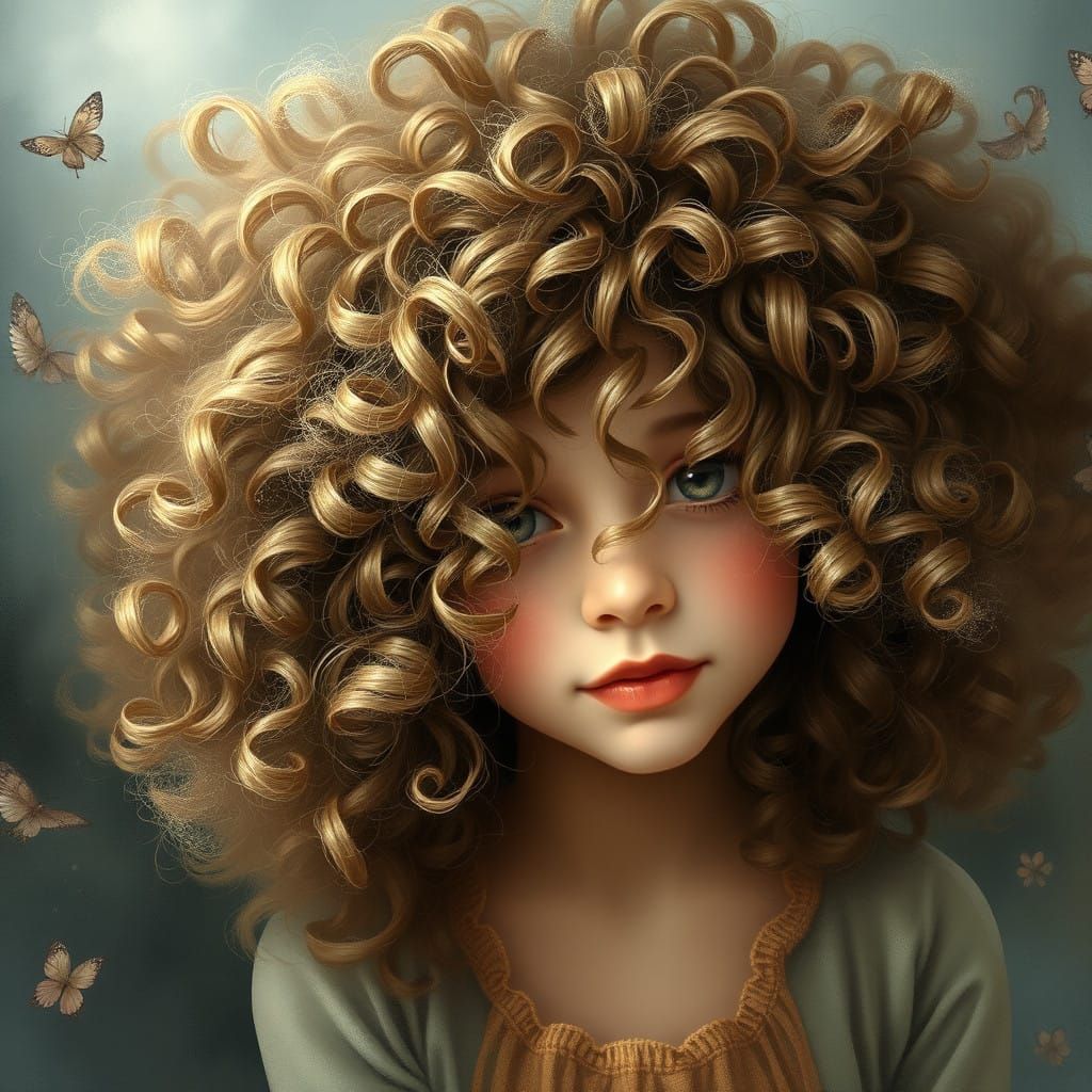 Vibrant Frizzy Curls Radiate Youthful Energy
