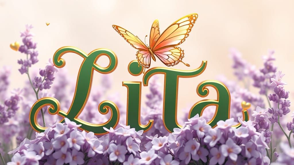 LITA: Anime-Inspired Typography with Gold and Lavender