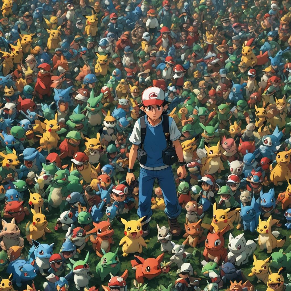 Ash Ketchum and Pokémon: Epic Digital Painting