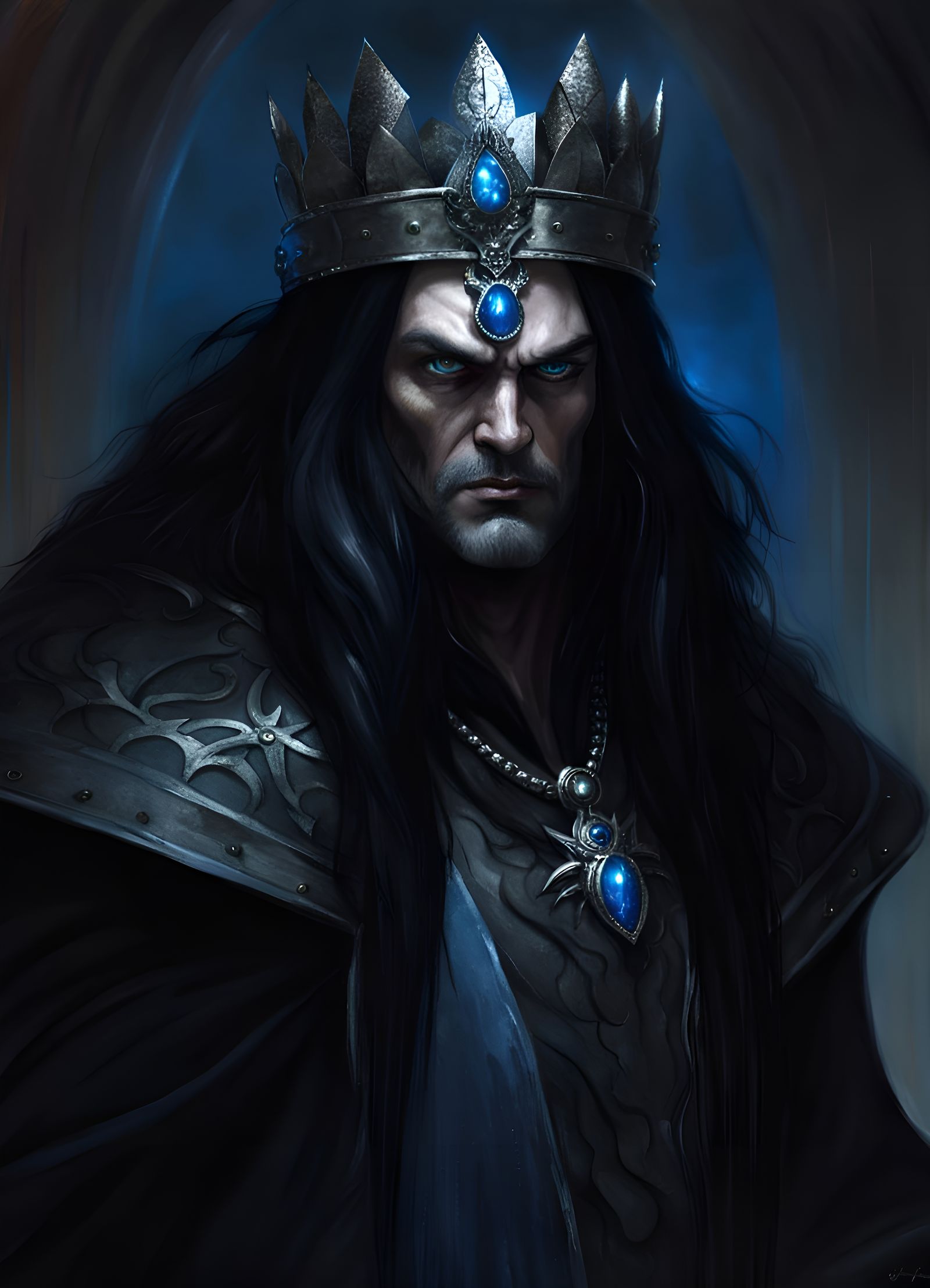 Menacing King Portrait in Dark Fantasy Style