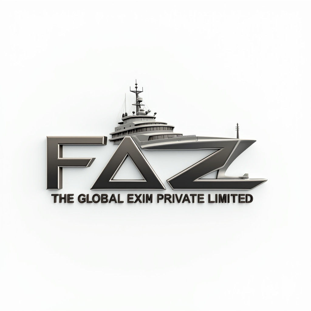 FAZ GLOBAL EXIM Logo: Ship and Plane in Anime Style