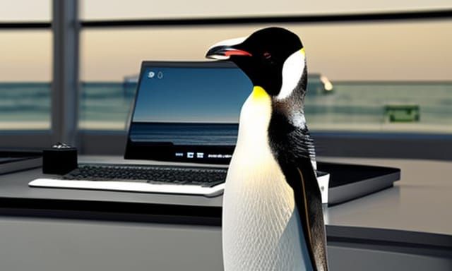 Linux Penguin with Terminal Background